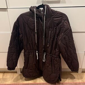 Varley Quilted Jacket in Dark Brown